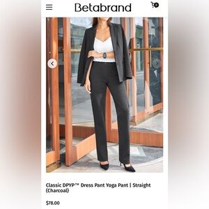 Beta Brand Classic DPYP Dress Pant Yoga Pant Straight Charcoal Medium